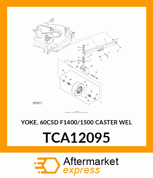 YOKE, 60CSD (F1400/1500) CASTER WEL TCA12095