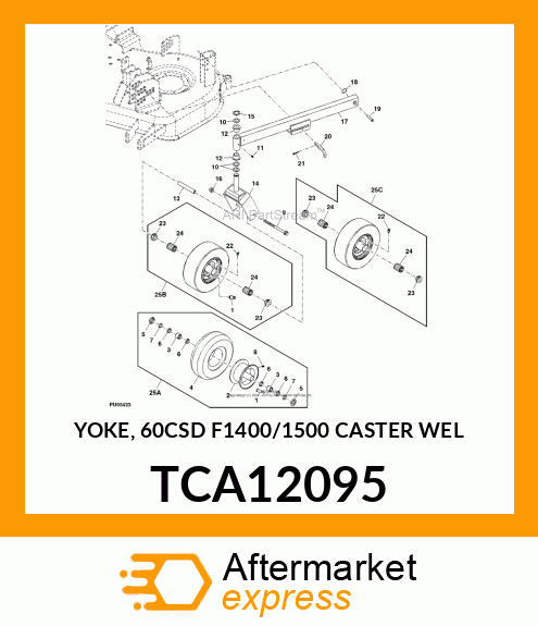 YOKE, 60CSD (F1400/1500) CASTER WEL TCA12095