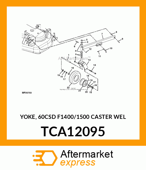 YOKE, 60CSD (F1400/1500) CASTER WEL TCA12095