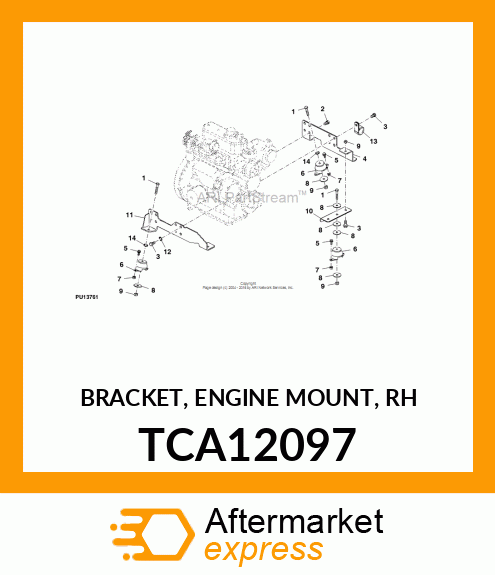 BRACKET, ENGINE MOUNT, RH TCA12097