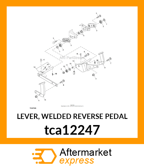 LEVER, WELDED REVERSE PEDAL tca12247