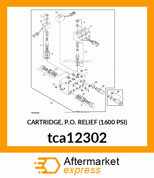 CARTRIDGE, P.O. RELIEF (1600 PSI) tca12302