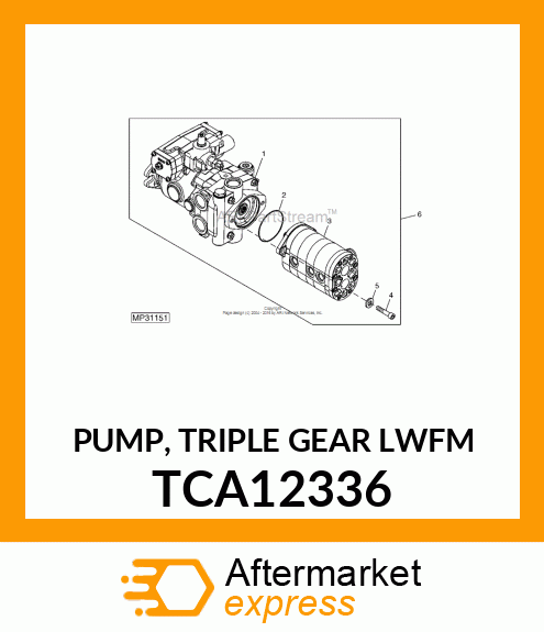 PUMP, TRIPLE GEAR (LWFM) TCA12336