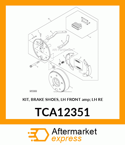 KIT, BRAKE SHOES, LH FRONT amp; LH RE TCA12351