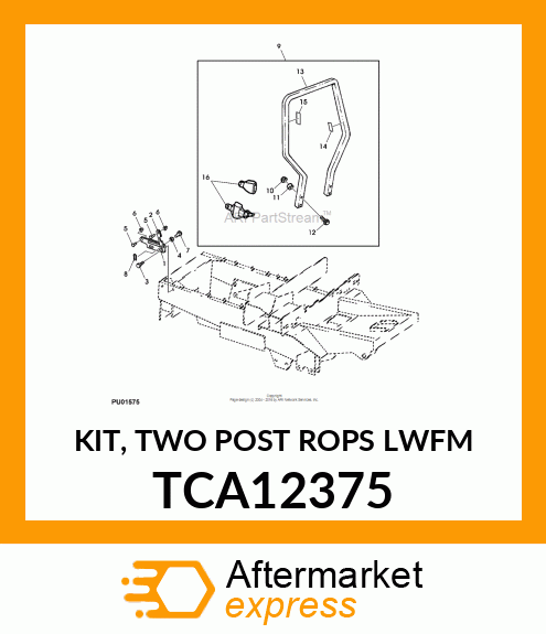 KIT, TWO POST ROPS (LWFM) TCA12375