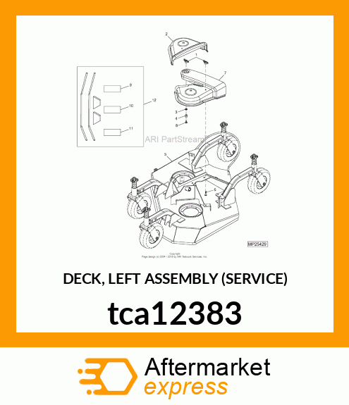 DECK, LEFT ASSEMBLY (SERVICE) tca12383