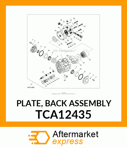 PLATE, BACK ASSEMBLY TCA12435