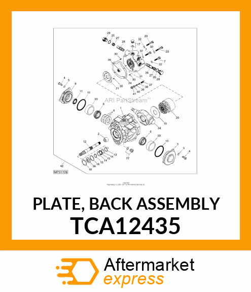 PLATE, BACK ASSEMBLY TCA12435