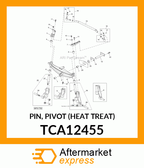 PIN, PIVOT (HEAT TREAT) TCA12455