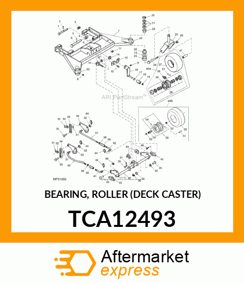 BEARING, ROLLER (DECK CASTER) TCA12493