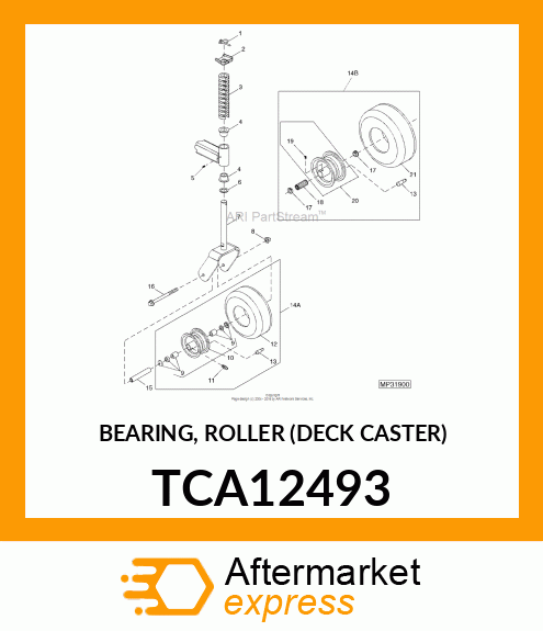 BEARING, ROLLER (DECK CASTER) TCA12493