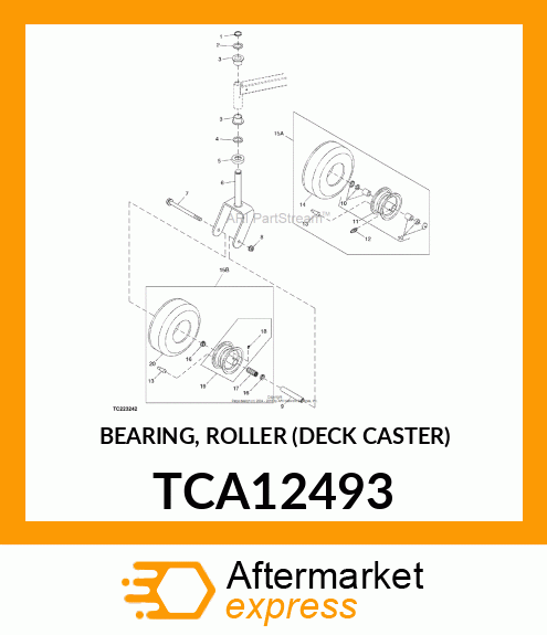 BEARING, ROLLER (DECK CASTER) TCA12493