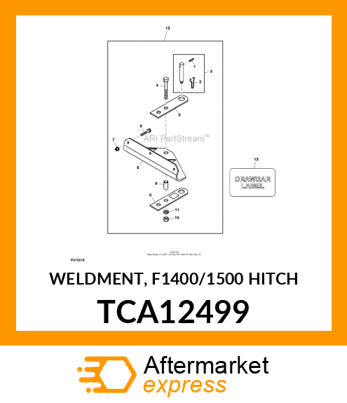 WELDMENT, F1400/1500 HITCH TCA12499