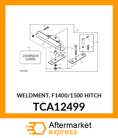 WELDMENT, F1400/1500 HITCH TCA12499