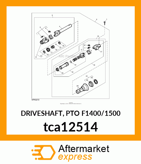 DRIVESHAFT, PTO F1400/1500 tca12514