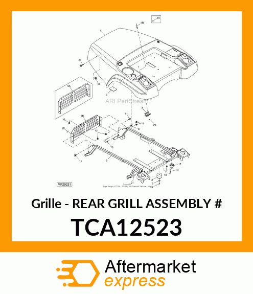 Grille - REAR GRILL ASSEMBLY # TCA12523