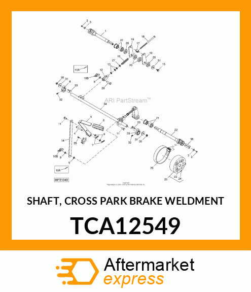 SHAFT, CROSS PARK BRAKE WELDMENT TCA12549