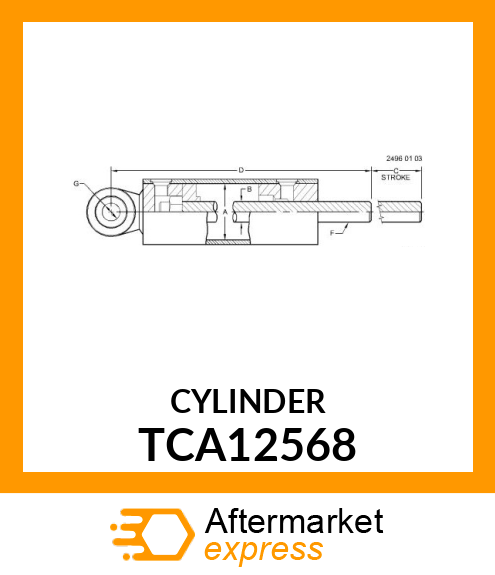 HYDRAULIC CYLINDER, RELEASE PRODUCT TCA12568