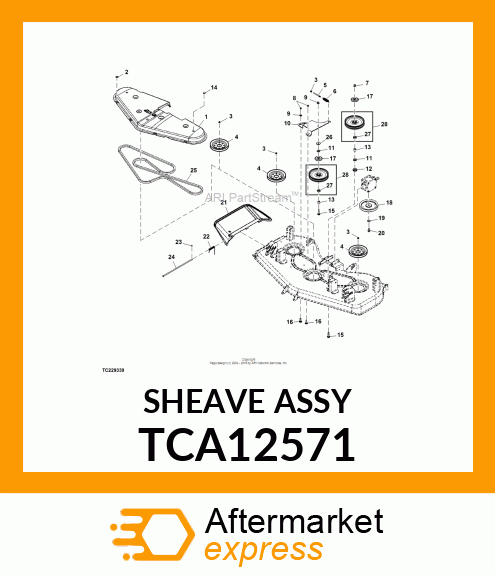 SHEAVE ASSEMBLY, SPLIT SHEAVE, 4.5 TCA12571