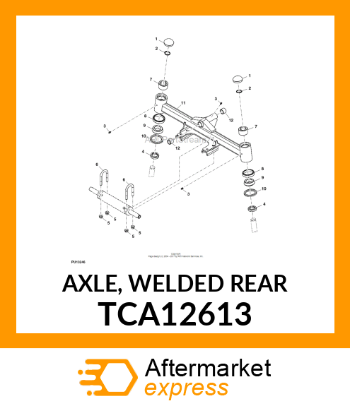 AXLE, WELDED REAR TCA12613