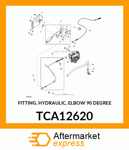 FITTING, HYDRAULIC, ELBOW 90 DEGREE TCA12620