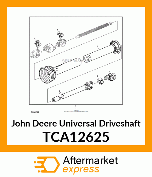 DRIVESHAFT, F1400 SNOWBLOWER TCA12625