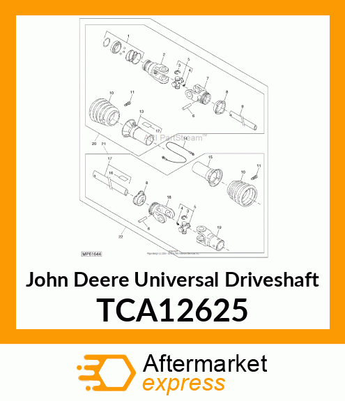 DRIVESHAFT, F1400 SNOWBLOWER TCA12625