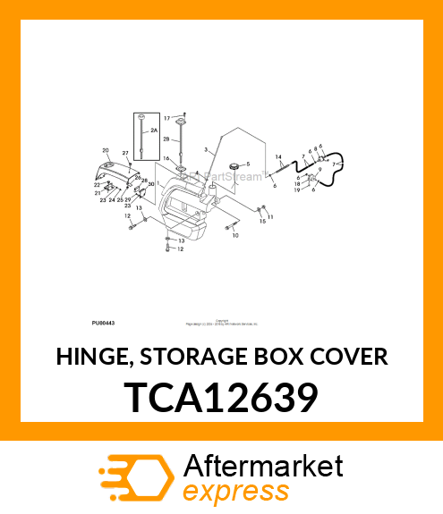 HINGE, STORAGE BOX COVER TCA12639