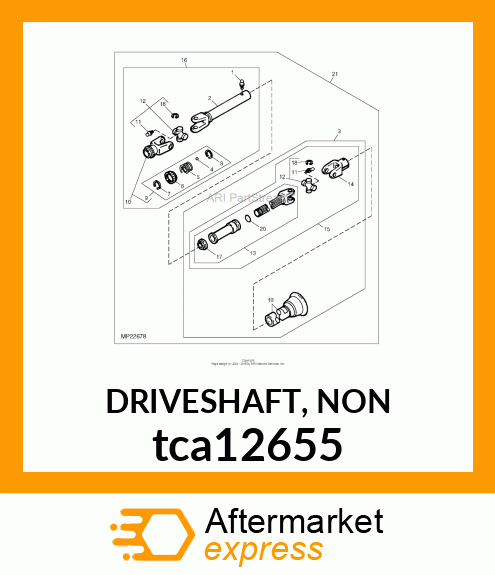 DRIVESHAFT, NON tca12655