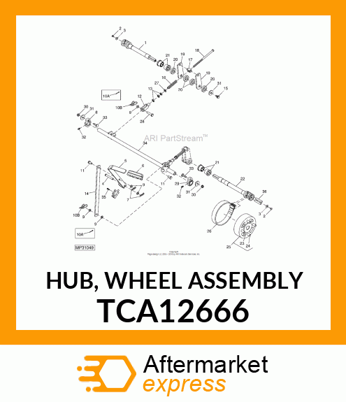 HUB, WHEEL ASSEMBLY TCA12666