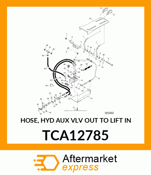 HOSE, HYD AUX VLV OUT TO LIFT IN TCA12785