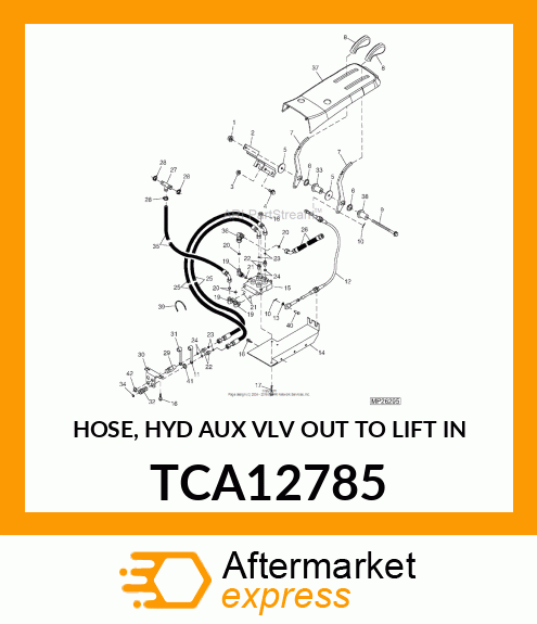 HOSE, HYD AUX VLV OUT TO LIFT IN TCA12785