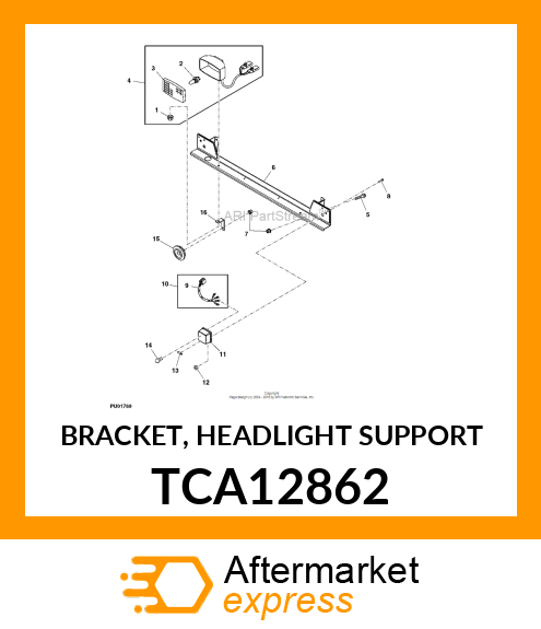 BRACKET, HEADLIGHT SUPPORT TCA12862