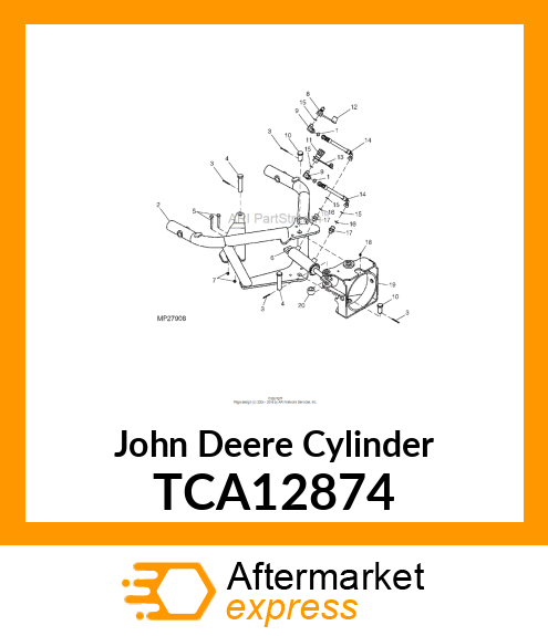 CYL,1 3/4 X 4 X 9, 45 DEG TANG, POL TCA12874