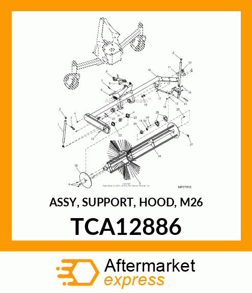 ASSY, SUPPORT, HOOD, M26 TCA12886