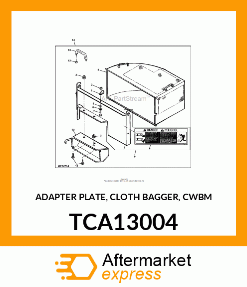 ADAPTER PLATE, CLOTH BAGGER, CWBM TCA13004