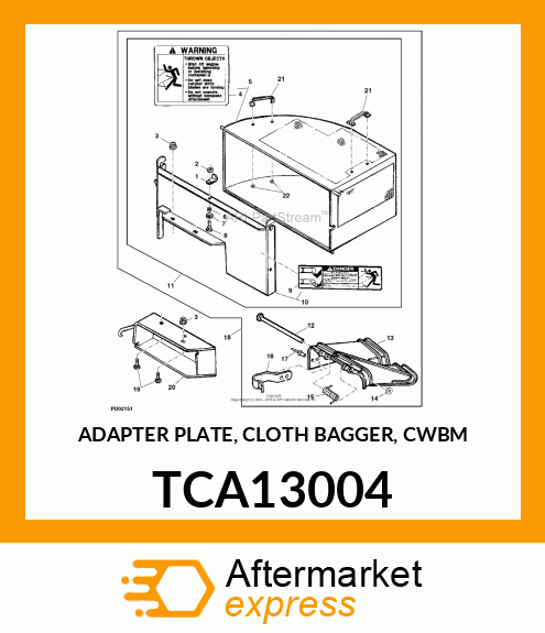 ADAPTER PLATE, CLOTH BAGGER, CWBM TCA13004