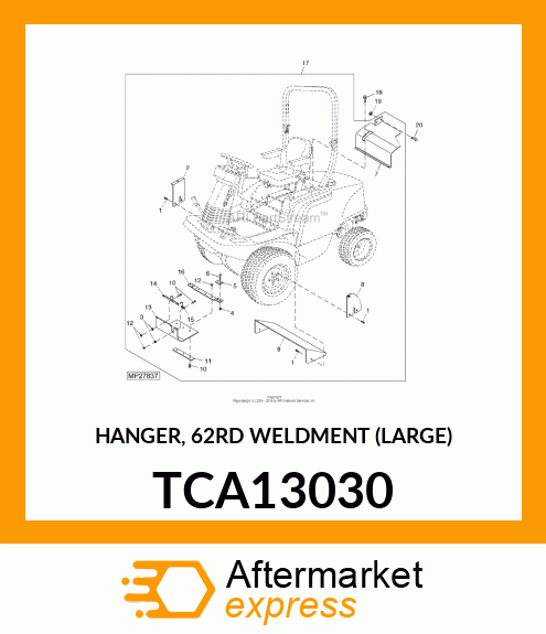 HANGER, 62RD WELDMENT (LARGE) TCA13030