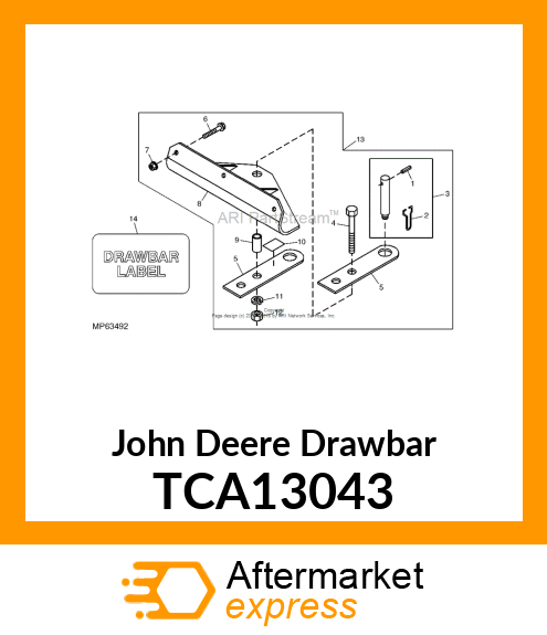 KIT, DRAWBAR (EXPORT) TCA13043