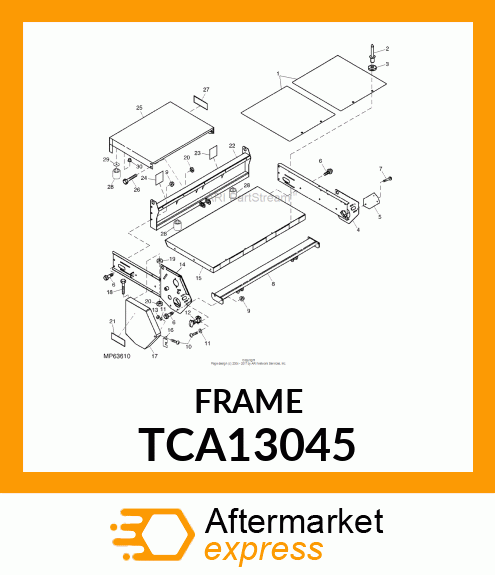 FRAME, FRONT(WELDMENT) TOP DRESSER TCA13045