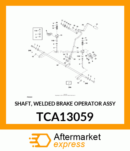 SHAFT, WELDED BRAKE OPERATOR ASSY TCA13059