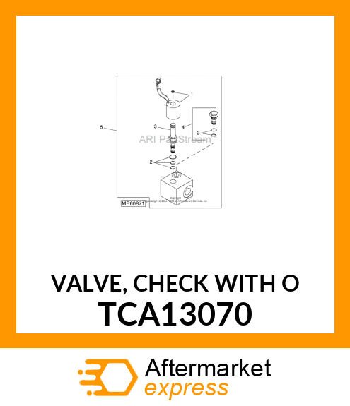 VALVE, CHECK WITH O TCA13070