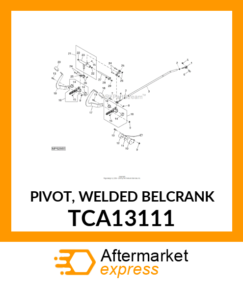 PIVOT, WELDED BELCRANK TCA13111