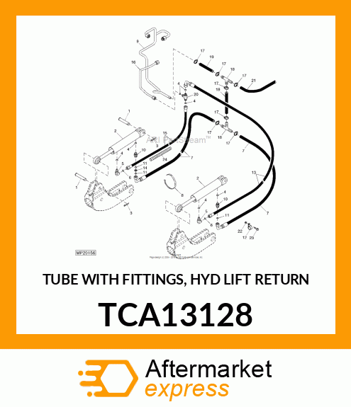 TUBE WITH FITTINGS, HYD LIFT RETURN TCA13128