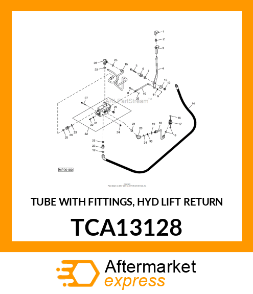 TUBE WITH FITTINGS, HYD LIFT RETURN TCA13128