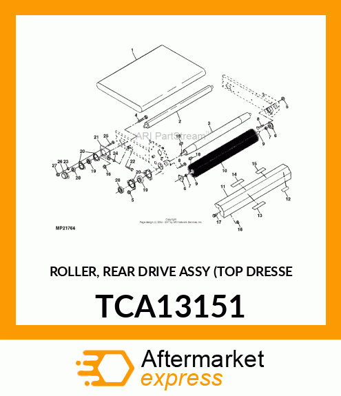 ROLLER, REAR DRIVE ASSY TOP DRESSE TCA13151