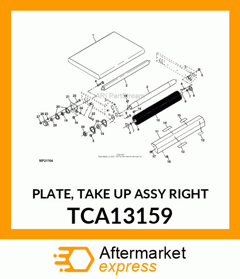 PLATE, TAKE UP ASSY (LEFT) TOP DRE TCA13159