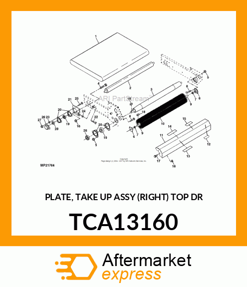 PLATE, TAKE UP ASSY (RIGHT) TOP DR TCA13160