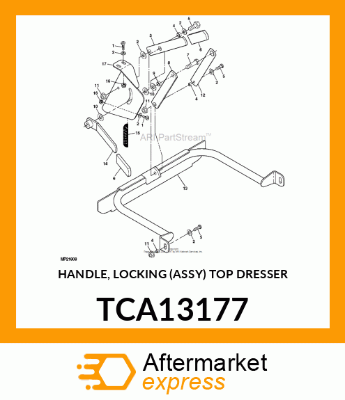 HANDLE, LOCKING (ASSY) TOP DRESSER TCA13177