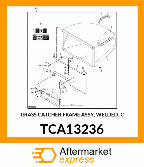 GRASS CATCHER FRAME ASSY, WELDED, C TCA13236